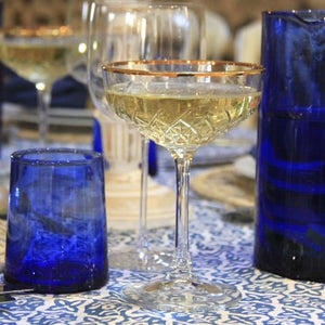 STYLISH BLUE GLASS TUMBLER