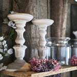 Load image into Gallery viewer, White Wooden Pillar Candleholders 
