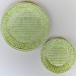 Load image into Gallery viewer, Green Wicker Ceramic Plates Les Ottomans
