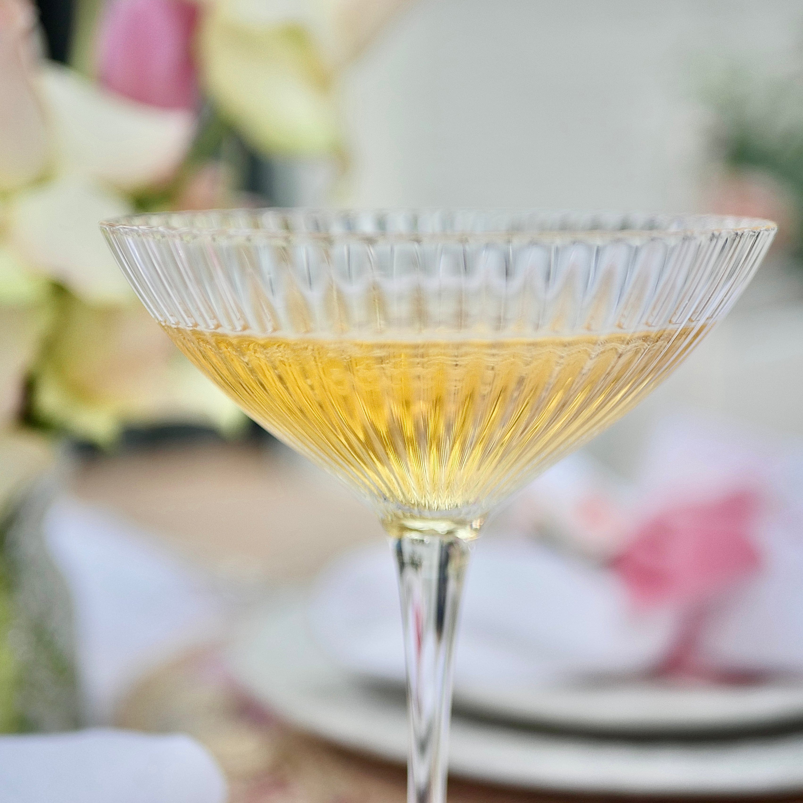 Champagne Coupe with ribbed glass