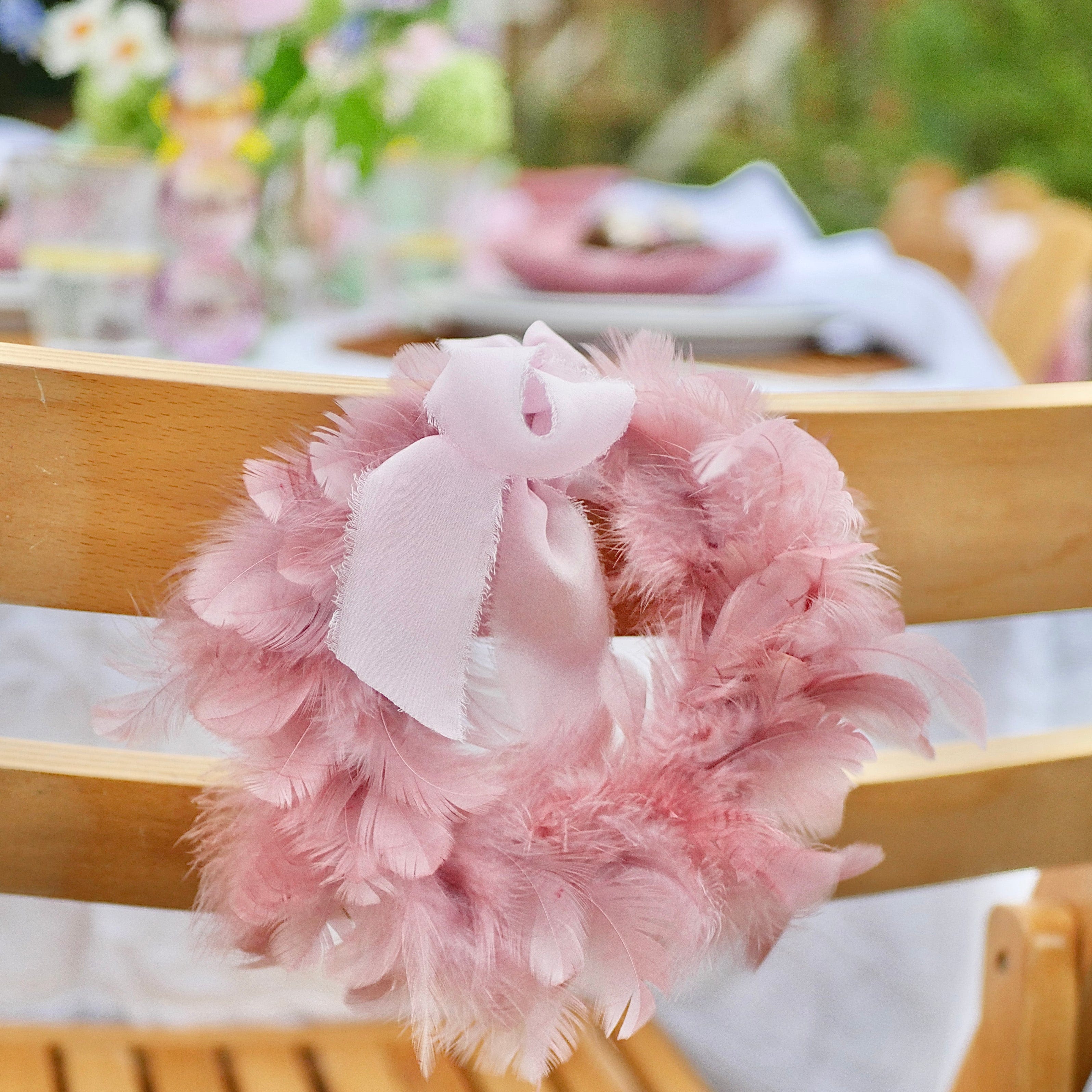 Pink Feather Spring Wreath