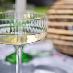 Load image into Gallery viewer, Ribbed Champagne Coupe with flat bowl
