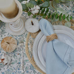 Load image into Gallery viewer, BABY BLUE FRINGED LINEN NAPKINS - Pair
