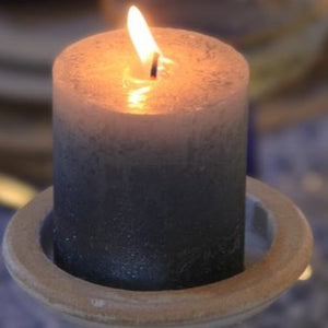 Blue Shimmer Pillar Candles