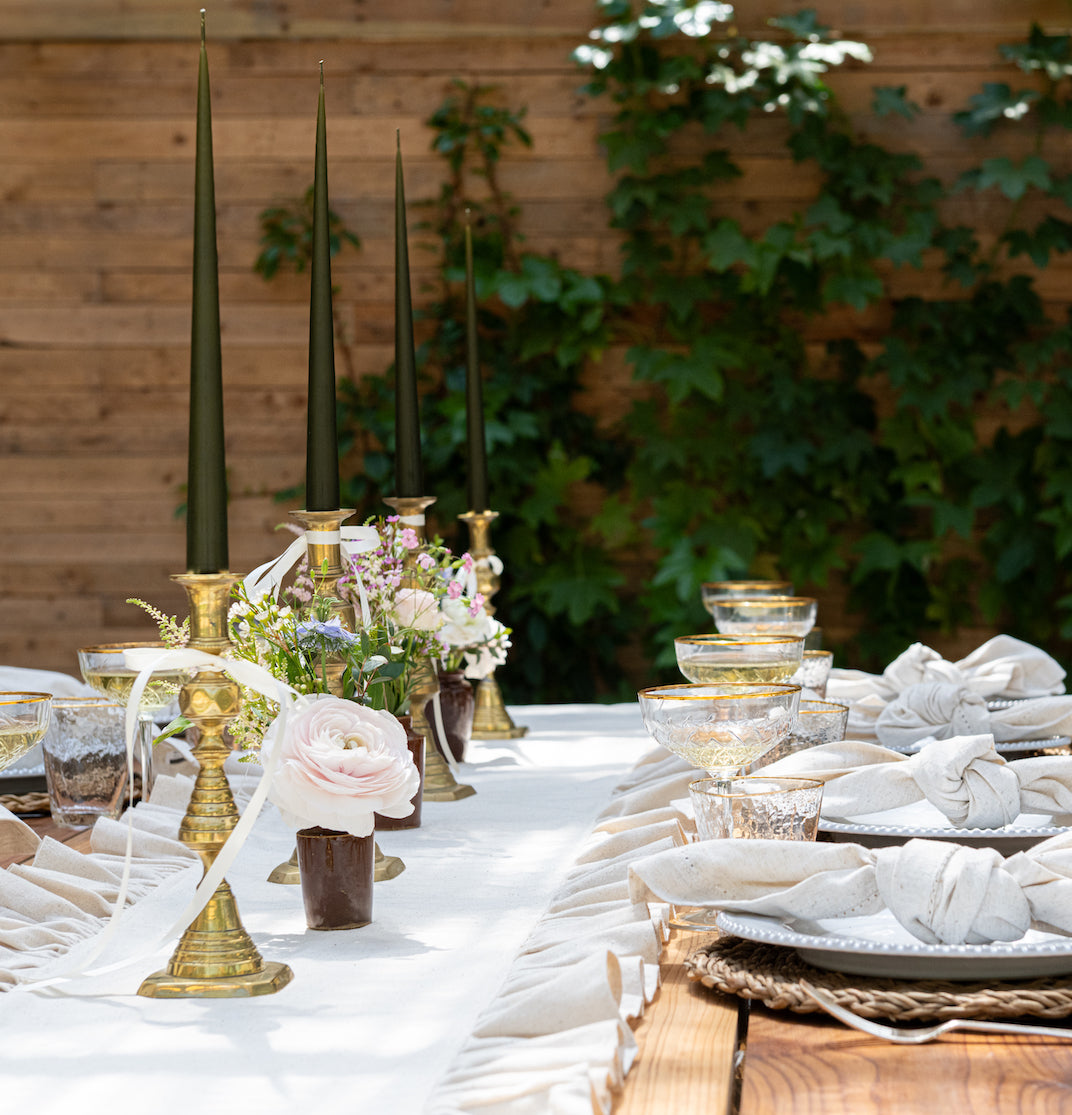 brass candlesticks for wedding tablescapes 