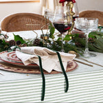 Load image into Gallery viewer, HERITAGE GREEN STRIPED TABLECLOTH
