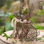 Load image into Gallery viewer, Pair of rattan easter bunnies 
