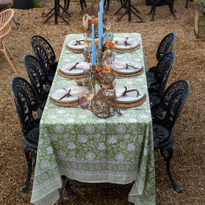 Hand-block printed Indian Tablecloth