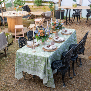 Tablescape with gold candlesticks 