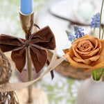 Load image into Gallery viewer, Mocha brown velvet napkin bows 
