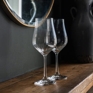 Fluted and ribbed wine glasses