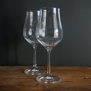 Fluted wine and champagne glasses