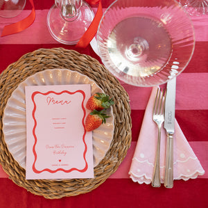 Pink scalloped napkins 