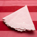 Load image into Gallery viewer, pink scalloped napkin 
