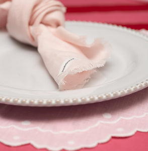 Pink linen napkin