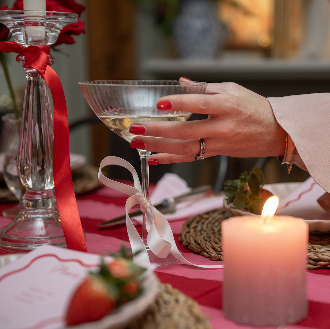 Pink dinner party candles 