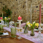 Load image into Gallery viewer, Pink block printed table runner on spring table
