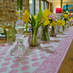 Load image into Gallery viewer, Pink block printed cotton table runner
