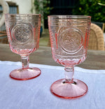 Load image into Gallery viewer, Pink floral wine glasses
