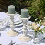 Load image into Gallery viewer, JADE GREEN PILLAR CANDLES - Pair
