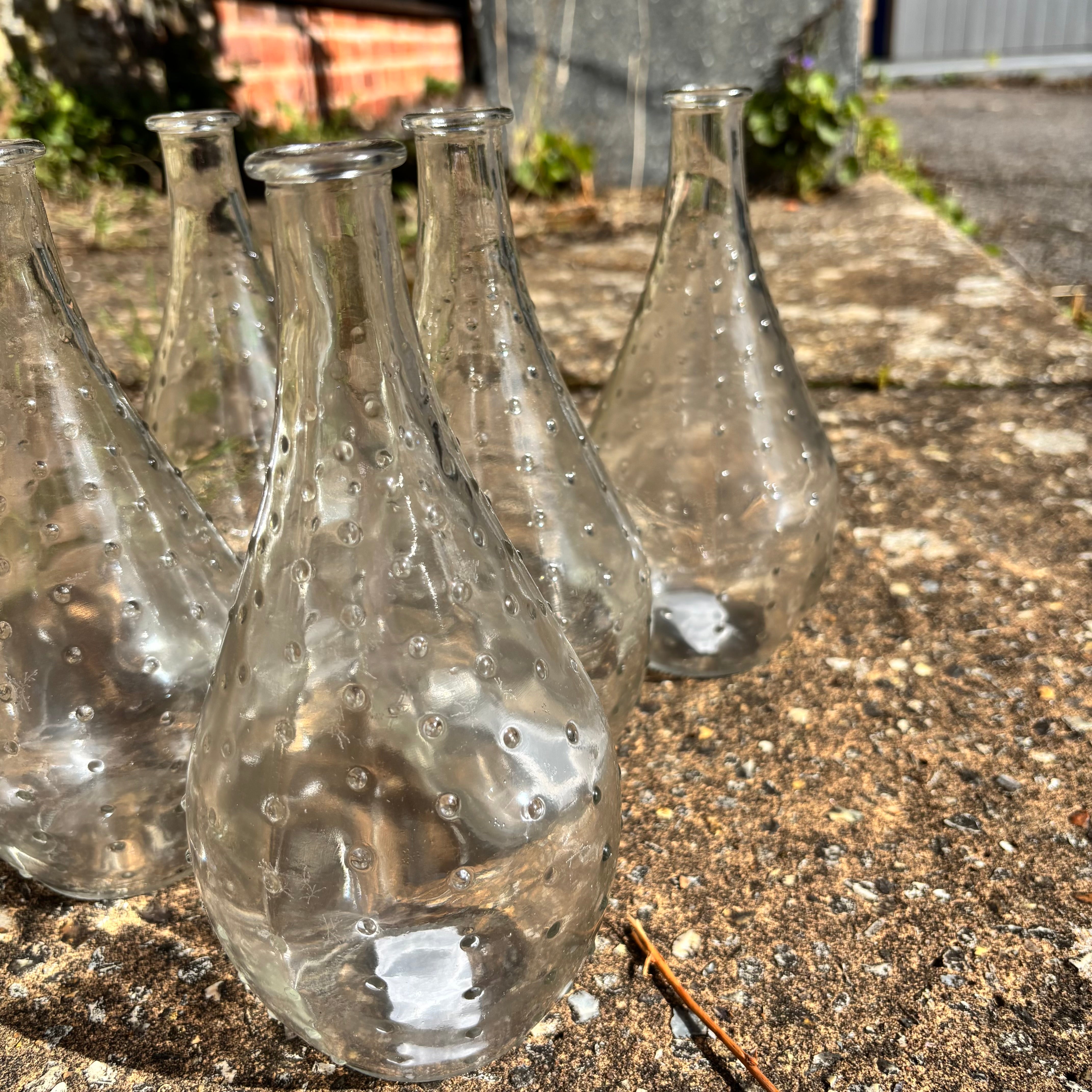 Large glass bud vase for wedding hire