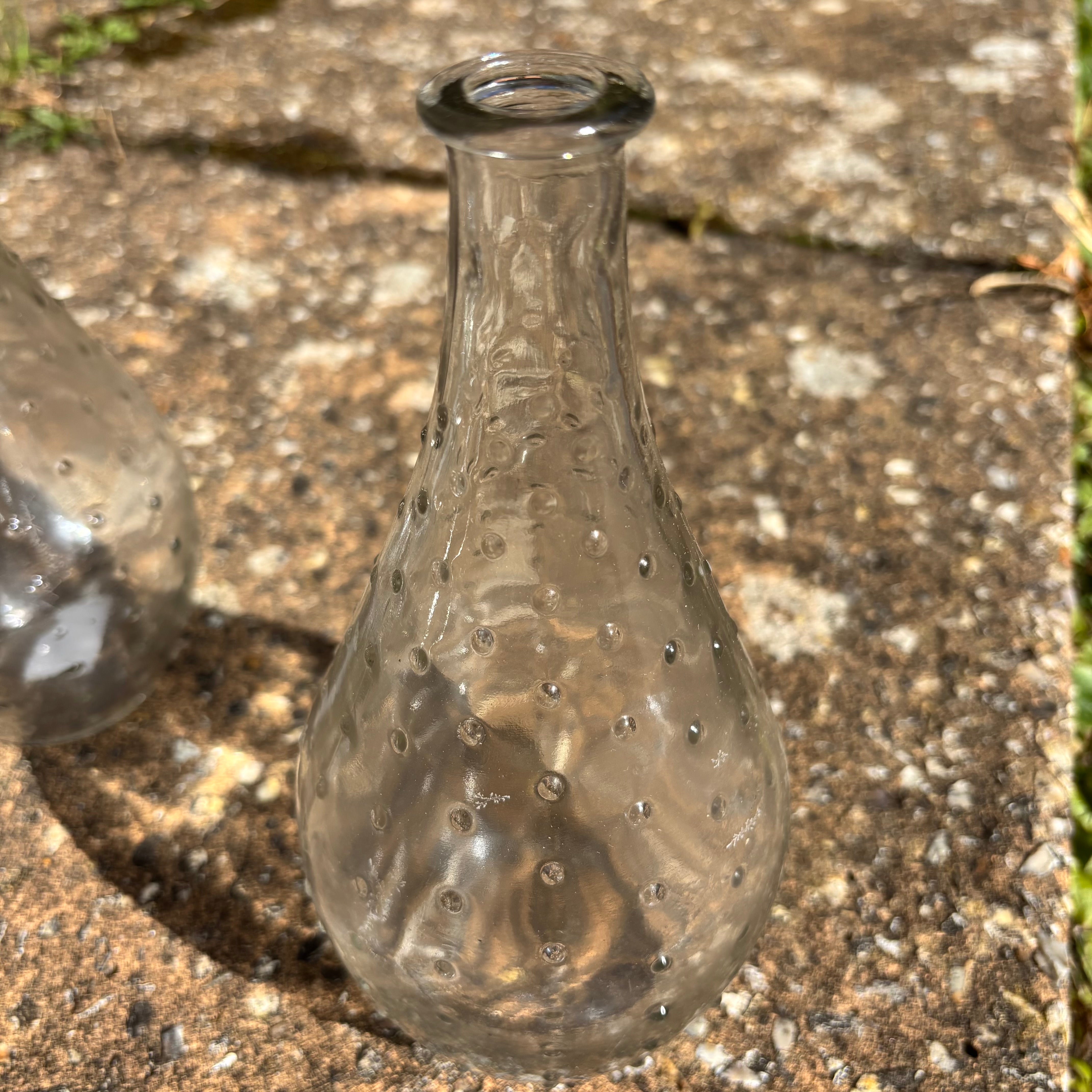 Large glass bud vase for wedding hire