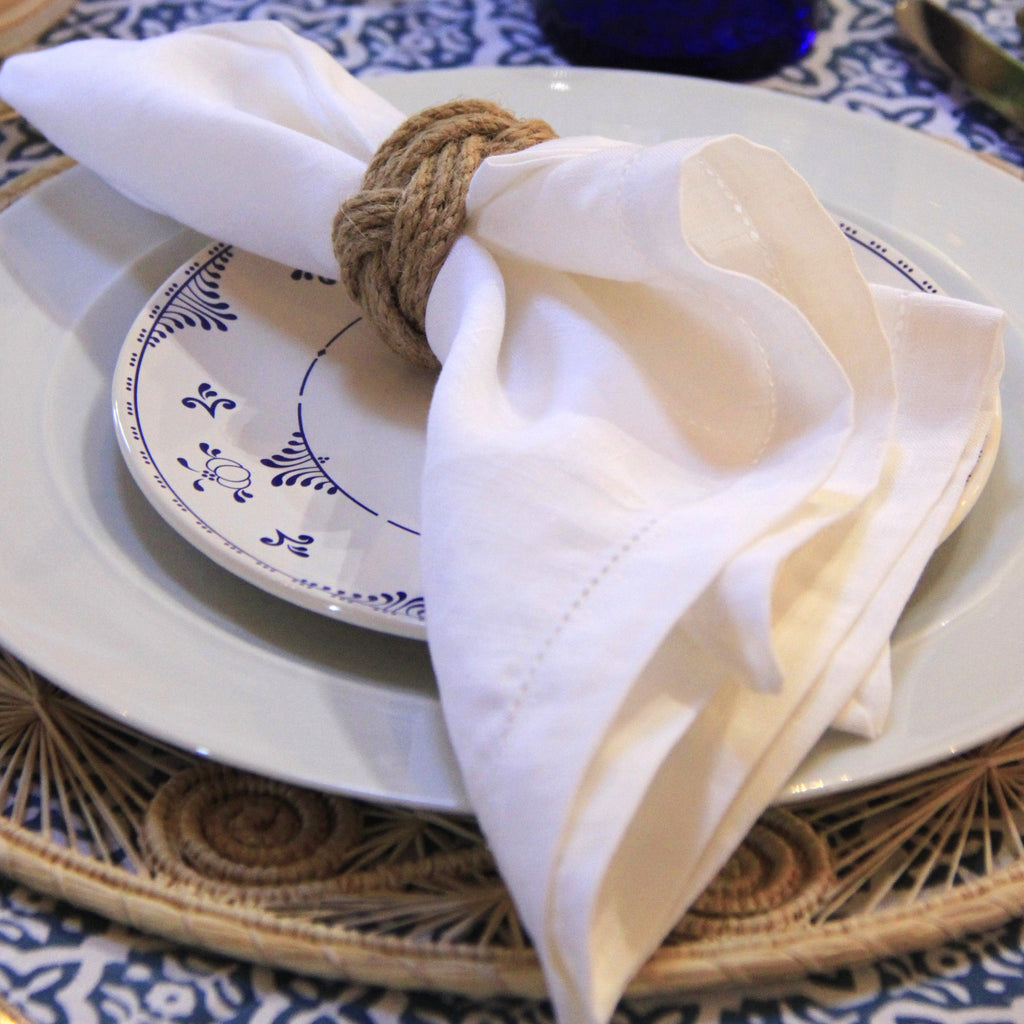 White linen napkins