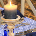 Load image into Gallery viewer, Blue Shimmer Pillar Candles
