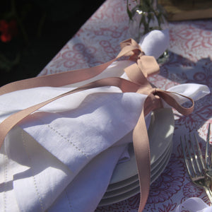 LINEN LADDER-STITCH NAPKINS - Pair