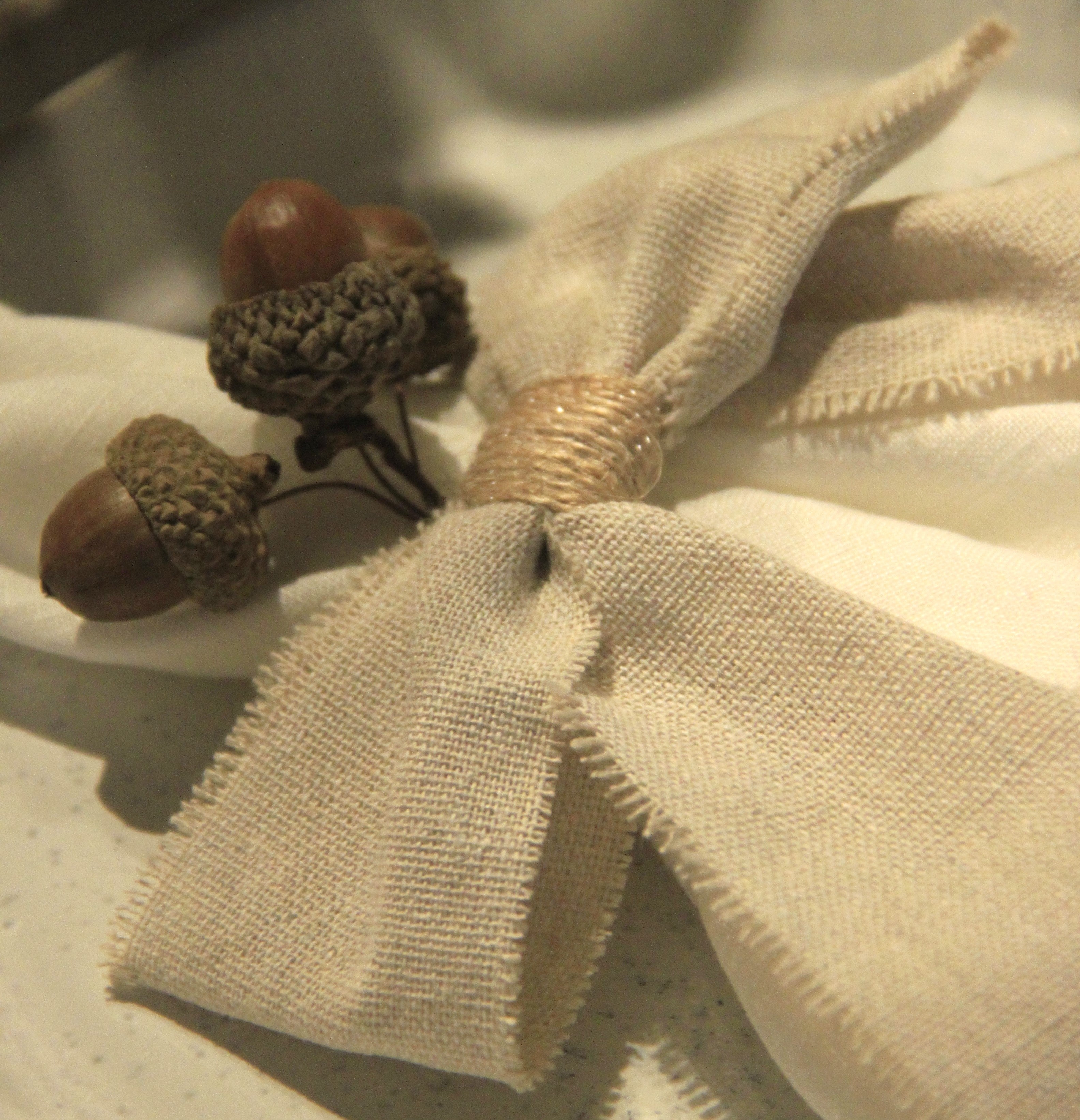 ACORNS NAPKIN DECORATION - Pair