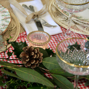 Glass tea light holder