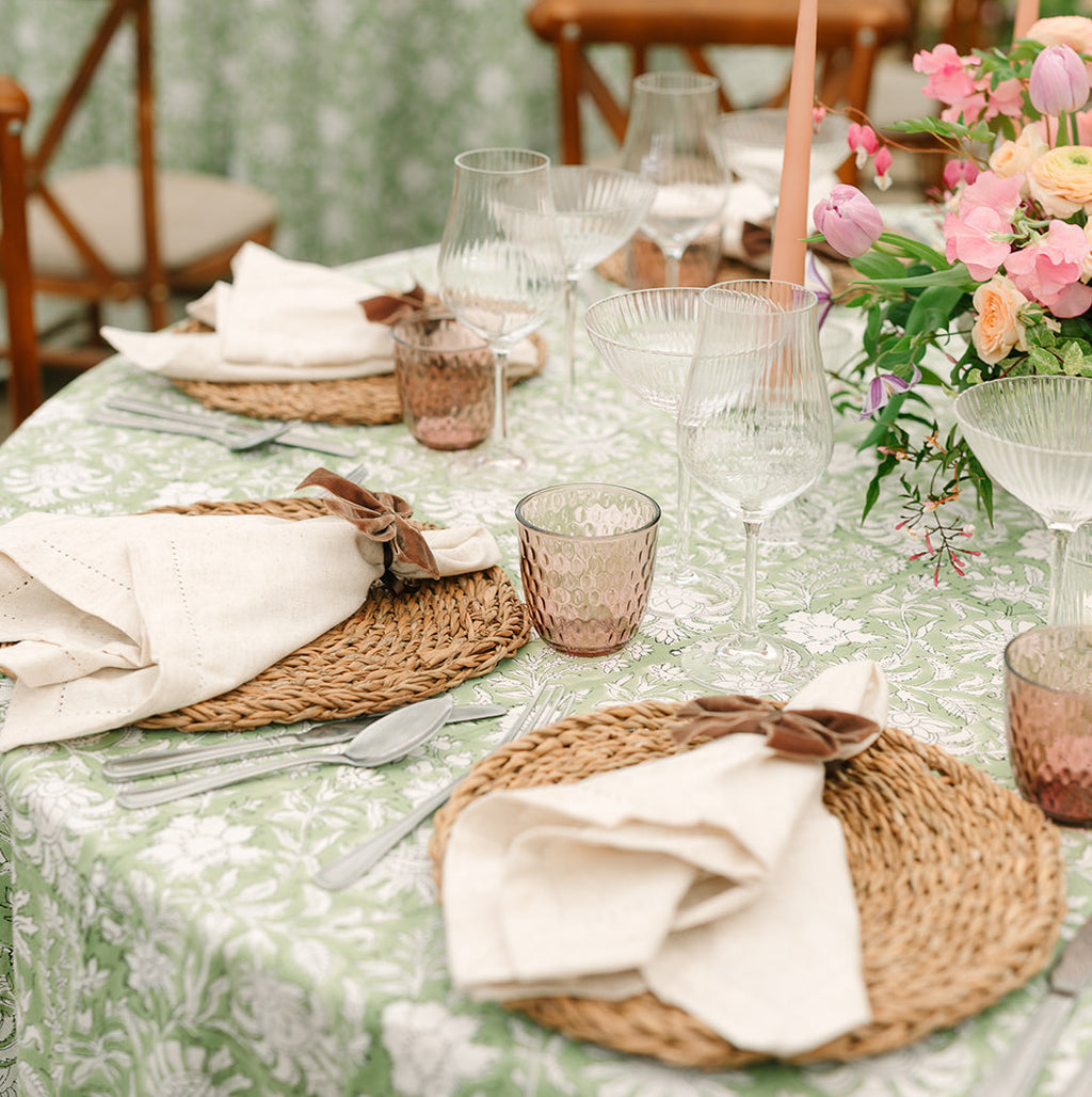 Seagrass placemats for wedding tableware hire