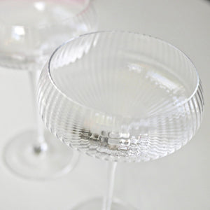 MONROE CHAMPAGNE SAUCERS WITH SMALL AIR BUBBLES - Pair