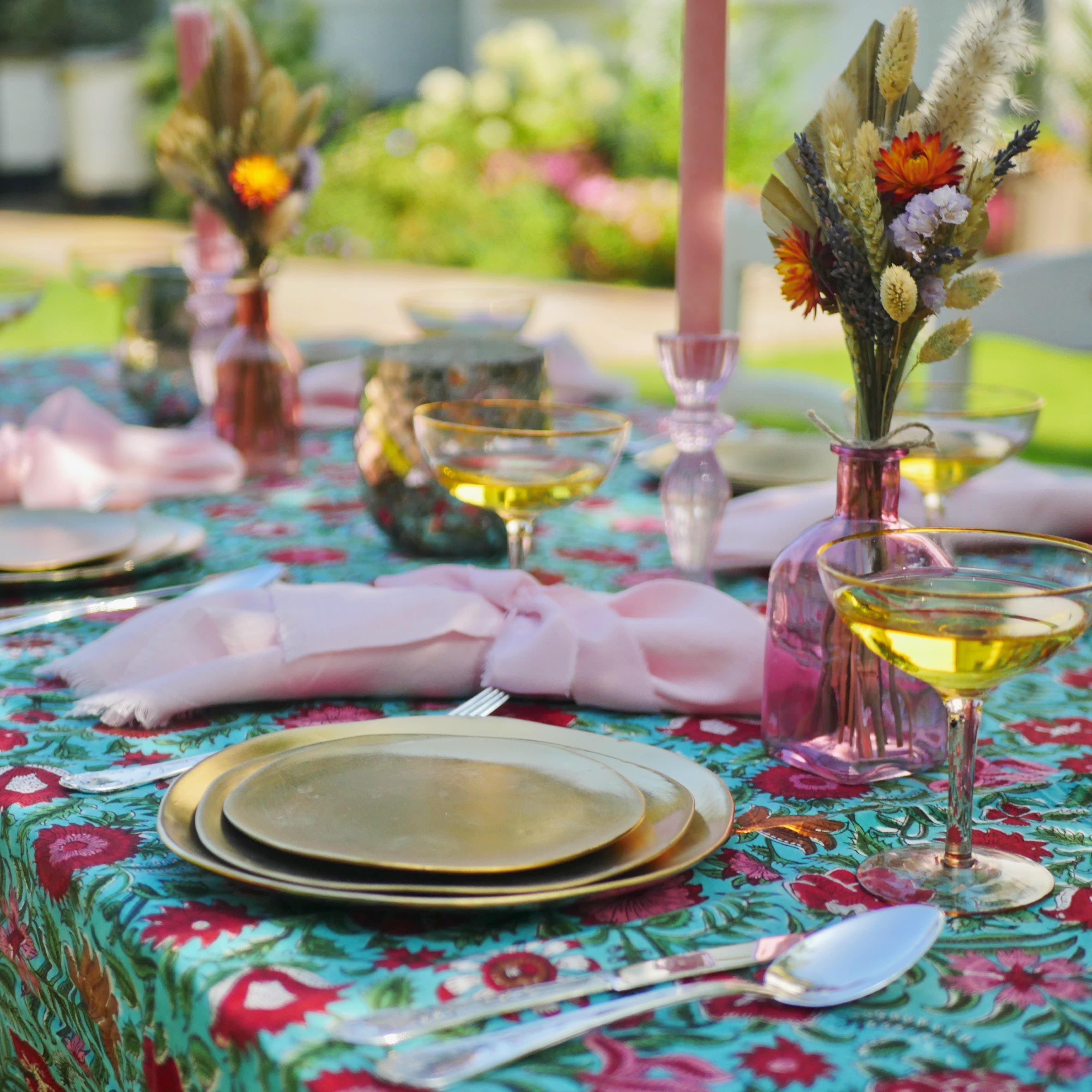 Coloured Glass Vases, Colourful Tablescape