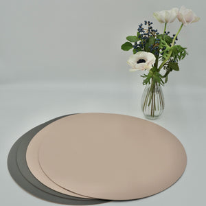 Reversible leather-look placemats pink/grey