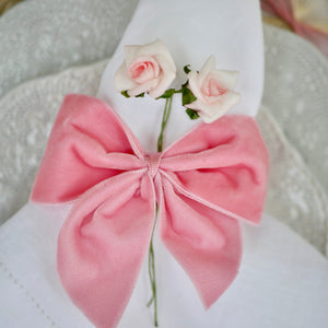 Pink Velvet Napkin Bow