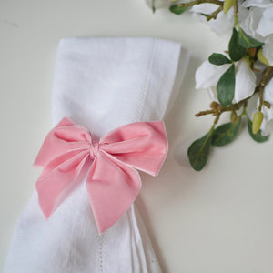 Pink Velvet Napkin Bows