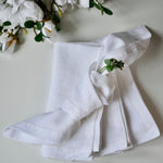 Load image into Gallery viewer, White Ladder Stitch French Linen Napkins
