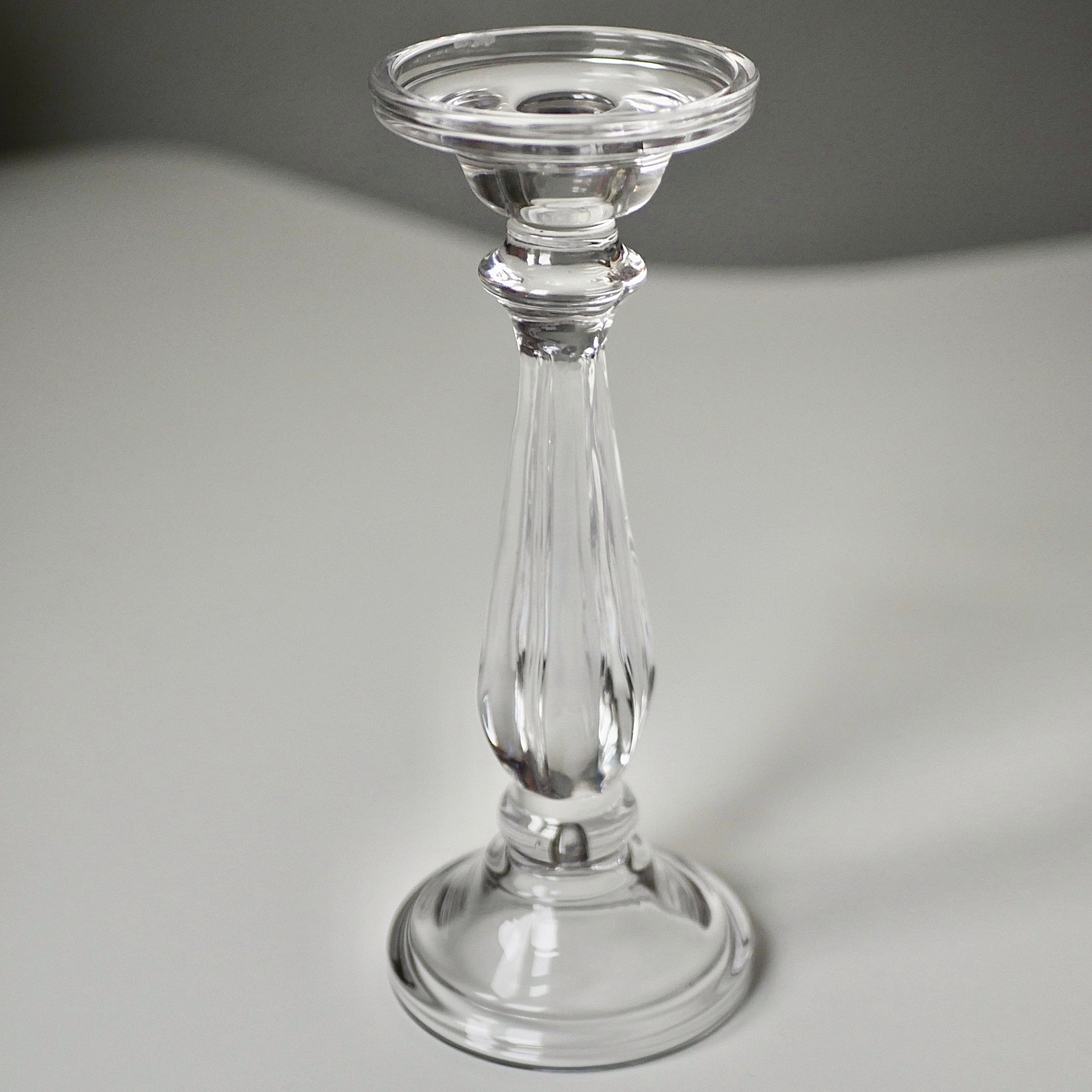 DIANE GLASS CANDLESTICKS - Pair