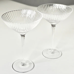 Ribbed Champagne Couple Shallow Bowl