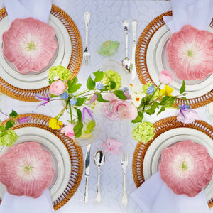 Woven spiral placemats Spring Tablescape