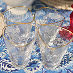 Load image into Gallery viewer, Gold Rimmed Tumblers Hammered Glass
