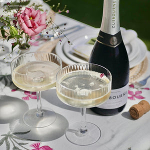 Retro Ribbed Champagne Coupes with Gusbourne English Sparkling Wine