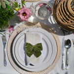 Load image into Gallery viewer, Green Velvet Napkin Bow Summer Table
