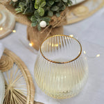 Load image into Gallery viewer, gold rim stemless wine glass balloon gin glass
