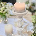 Load image into Gallery viewer, White wooden Candle Holder
